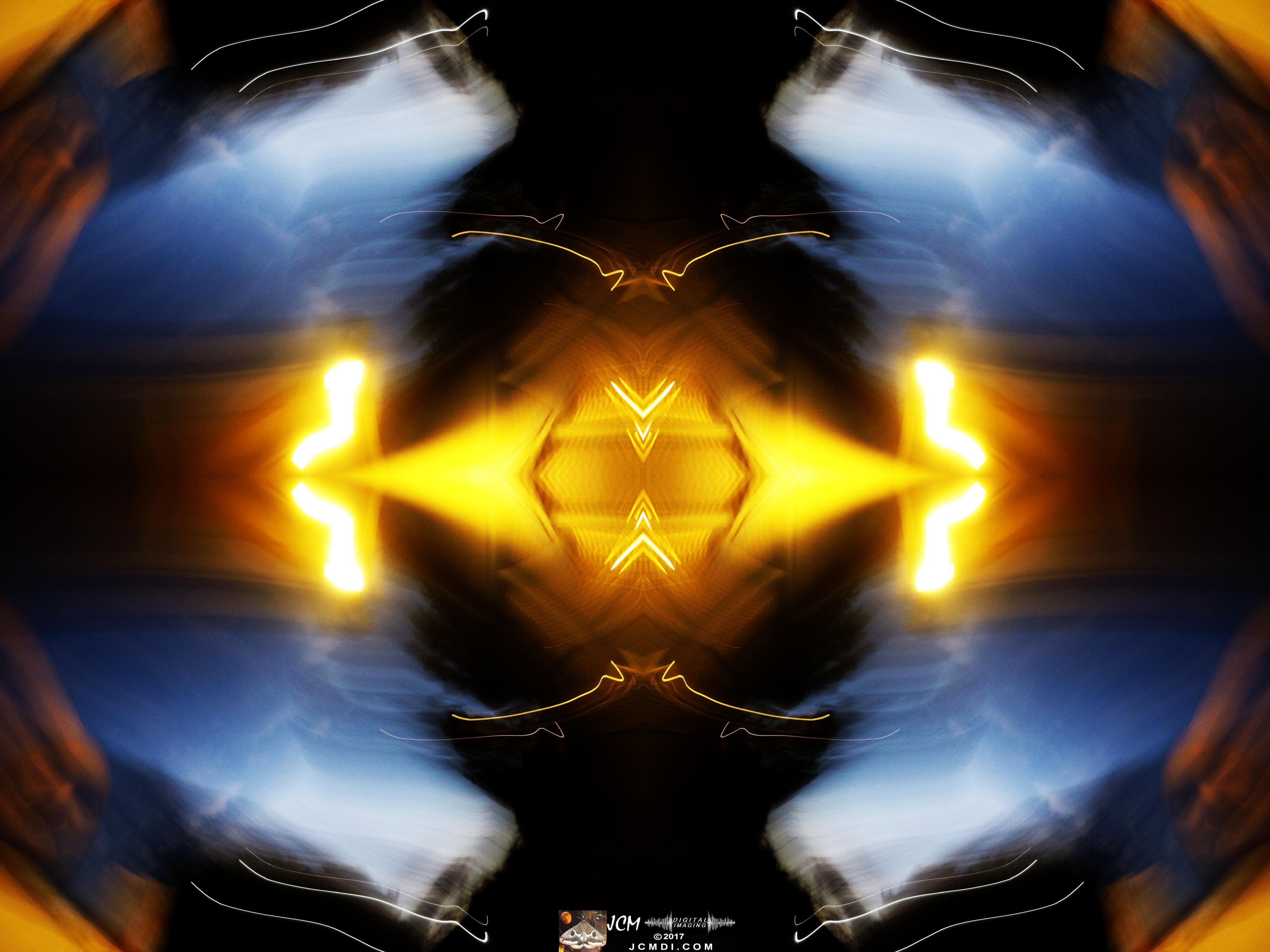 Cool abstract light motion quadroscopic image
